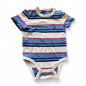 Baby Gap one-piece Bodysuit Red White and Blue stripe Short Sleeve 12-18 months